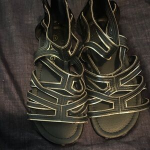 Elegant Black Kids Sandals